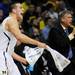 Michigan freshman Mitch McGary cheers from the bench  against South Dakota State in the second half of the second round of the NCAA tournament at the Palace in Auburn Hills on Thursday, March 21, 2013. Melanie Maxwell I AnnArbor.com